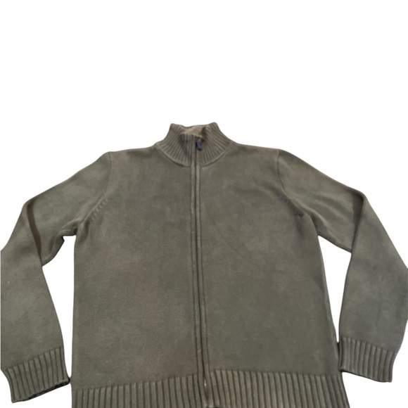 Vintage Lauren Ralph Lauren Olive Green Zip Up Sweater - Picture 1 of 6